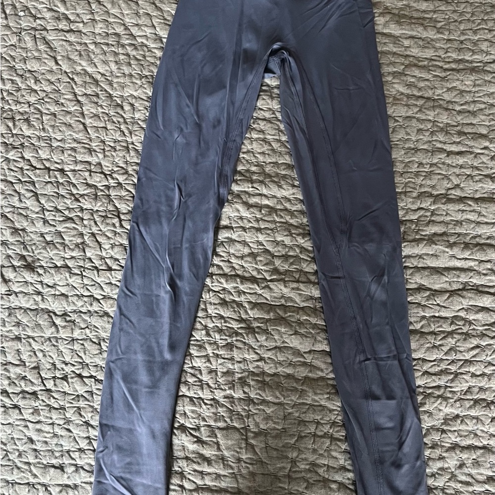 lululemon athletica blue leggings, no front seam (accurate color in last pic)